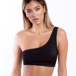 TJ swim black asymmetric bikini top
